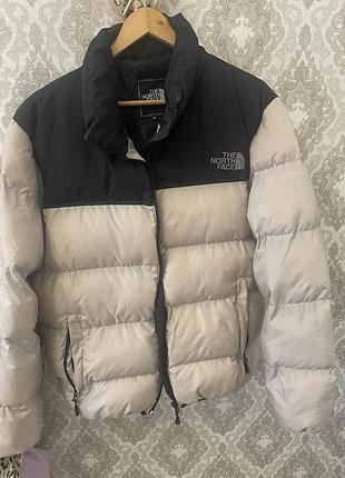 Куртка-пуховик чоловічий  the north face чорно-бежева