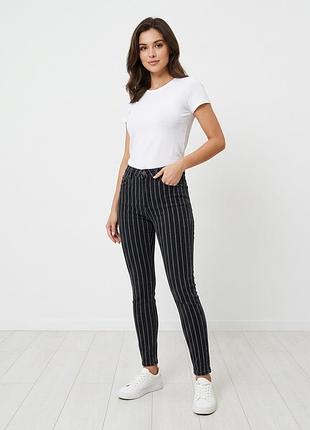 Черные джинсы в полоску женские bershka skinny скинни