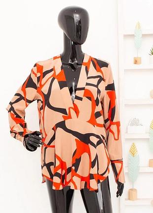 Шовкова блуза з принтом by malene birger 40 🛍️1+1=3🛍️