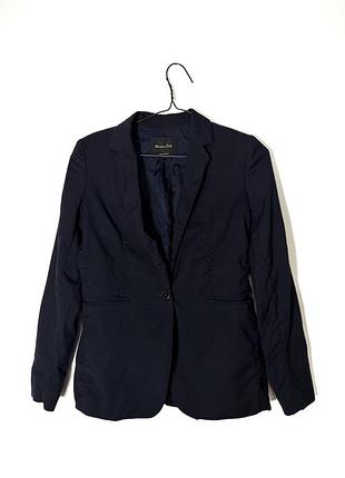 Темно-синий пиджак из шерсти massimo dutti