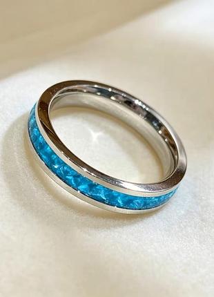 Кольцо "princess swiss blue" 2