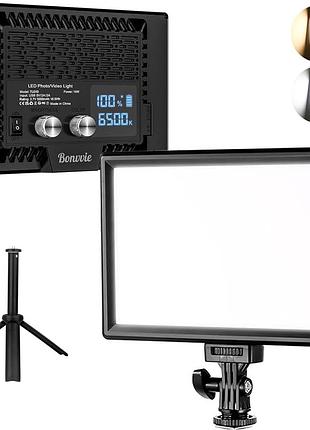 Світлодіодний відеоліхтар bonvvie 9 дюймів, фотоосвітлення 3000-6500k для студійної та вуличної фотографії, відеоблогу, відеоконференцій