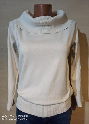 Белый вискозный свитер с хомутом new look