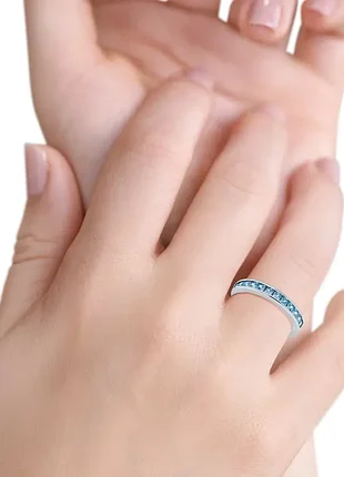 Кольцо "princess swiss blue" 4