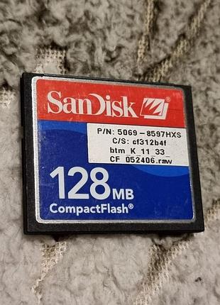 Картка пам'яті 128 мб (не гб) sandisk 2.57/8.72 compactflash cf compact flash sdcfj