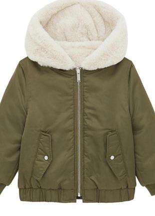 Куртка для дівчаток zara хакі, бежевий 110-116 см