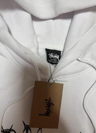 Худі чоловіче stüssy біле з принтом 2