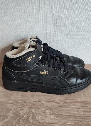 Демісезонні кеди з хутром на дівчинку puma 36р. 23.5 см.