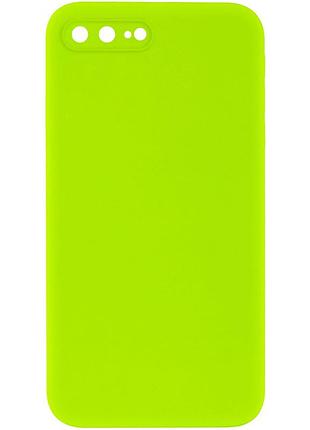 Чохол silk square full camera protective (aa) no logo для apple iphone 7 plus/8 plus (5.5") салатовий / neon green