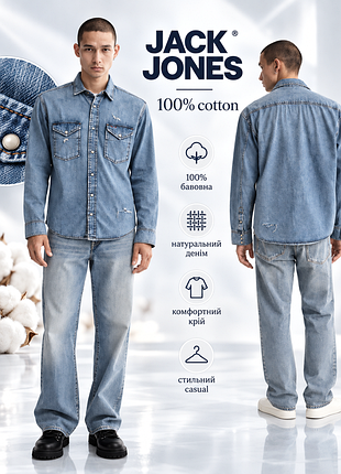 Jack and jones мужская джинсовая рубашка