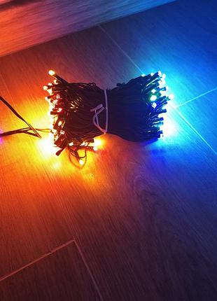 Светодиодная гирлянда нить led на 200 светодиодов (31v, ip44, с адаптером) - световой декор для дома и елки
