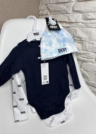 Подарункой набір для малюків dkny jeans боді/шапочка 3-6 місяців