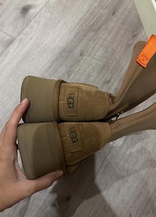Жіночі уггі ugg на платформі, бежеві 2