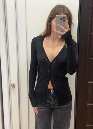 Кардиган жіночий calvin klein jeans чорний, 100% меринос