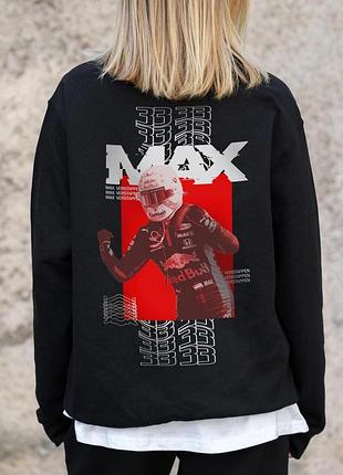 Жіночий утеплений оверсайз світшот на флісі з принтом without max black l/xl