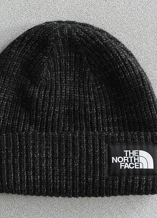 Стильна та тепла шапка the north face графітового кольору