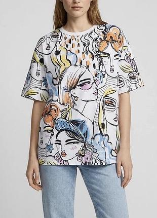 Футболка zara з принтом