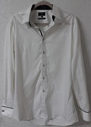 Сорочка чоловіча g2000 slim fit біла бавовняна розмір 16/34