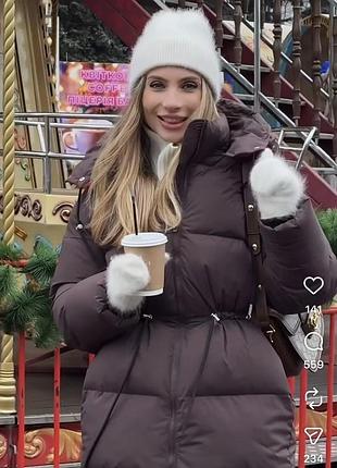 Теплий шоколадний пуховик
