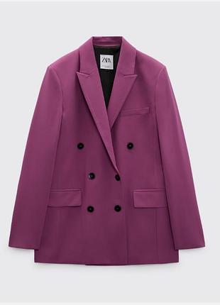Двубортний піджак zara фуксія оверсайз