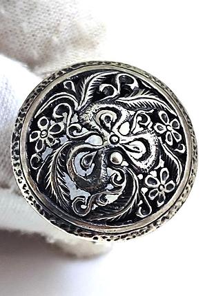 Серебряный набор: кольцо и серьги. 925 проба. 5