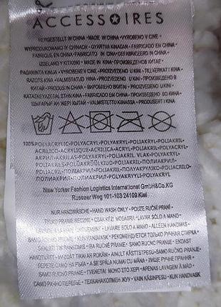 Белая шапочка с помпоном accessories. one size 4