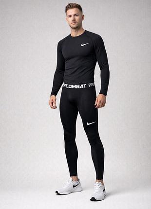 Термобілизна чоловіча nike pro combat чорний 4