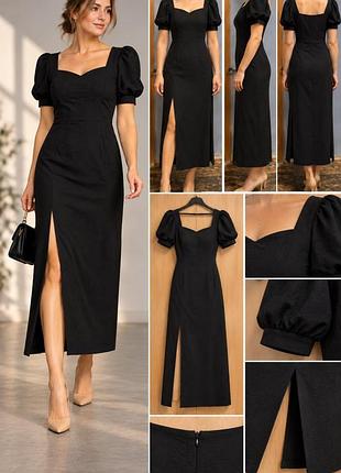Платье с разрезом,zara,лён