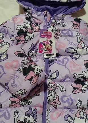 Куртка для дівчинки minnie mouse демісезонна утеплена бузкова