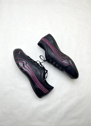 Кросівки жіночі puma soleil v2 speedcat розмір 41 26.5 см оригінал чорні рожеві кеди пума  шкіряні y2k vintage вінтаж sk8 grange style ідеальний стан