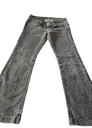 Плотні стрейчеві джинси клеш only jeans низька посадка y2k сірі варені розмір s