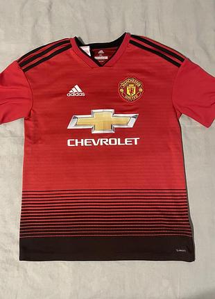 Футбольна футболка adidas манчестер юнайтед 2018/19 yxl (розмір s-m)