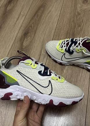 Кросівки чоловічі nike react vision білі з чорним та жовтим, розмір 41 (26.5 см)
