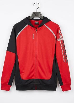 Унисекс. спортивная кофта reebok на флисе, с капюшоном, подростковая.