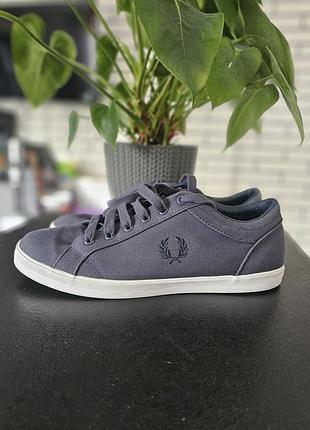 Хлопковые кеды fred perry оригинал / синие джинсовые туфли кроссовки размер 42-43 стелька 27.5-28