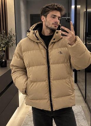 Чоловічий пуховик calvin klein бежевий xl