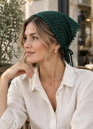 Вязаная косынка бандана