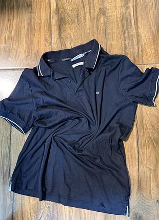 Polo поло calvin klein чоловіча розмір s чорна з білим ідеальний стан не зношена не розтягнута оригінал