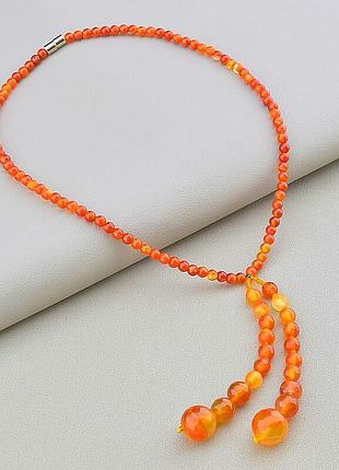 Підвіски сердолик 38 см, сталь