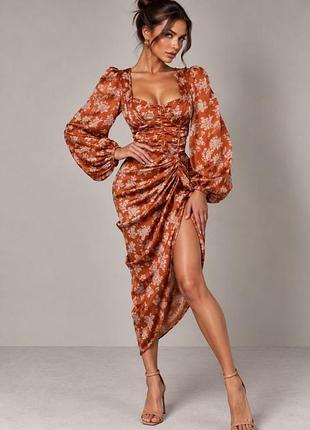 Розпродаж сукня prettylittlething міді драпірування