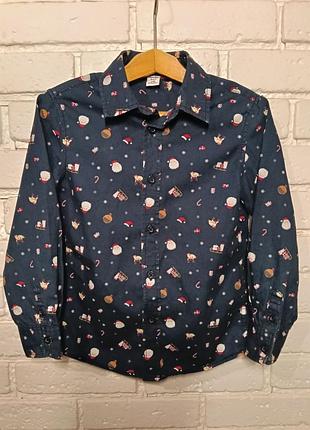 Новогодняя детская рубашка dopodopo (takko fashion) разм. 110 (4-5 лет)