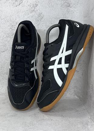 Волейбольні чорні кросівки каучукова підошва asics gel rocket 9