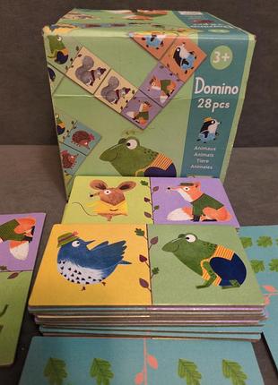 Двустороннее детское домино djeco «животные» (domino animals), 28 шт