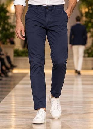 Штани чоловічі polo ralph lauren темно-сині l (бавовна)