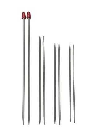 Набір металевих спиць для в'язання perl-inox (4 пари різного розміру)