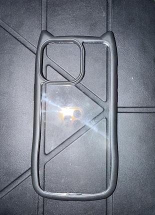 Чохол apple iphone 14 pro max прозорий з вушками