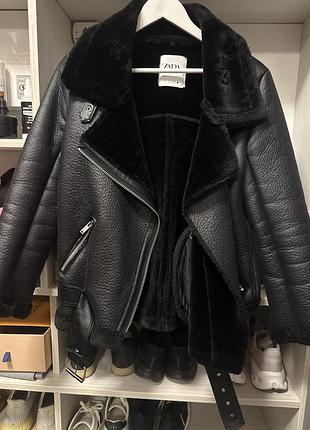 Дублянка жіноча zara авіатор чорна xs