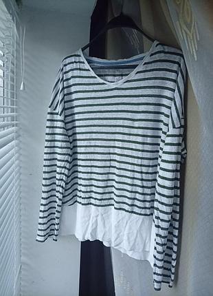 Лонгслив в полоску 100% linen 2