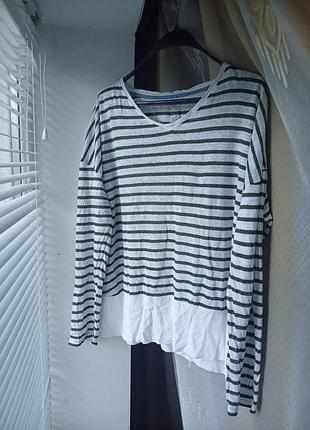 Лонгслив в полоску 100% linen