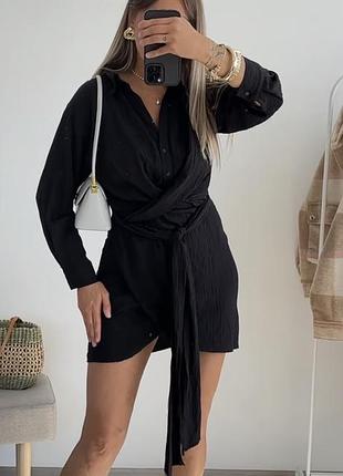 Жіноча сукня-сорочка zara з довгими рукавами